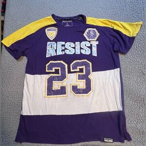 Y2K Vintage Switch Remarkable Resist Purple And Yellow T Shirt Mens Size Large